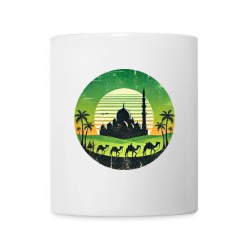 Marrakech mosque camels design - Mug - white - Front