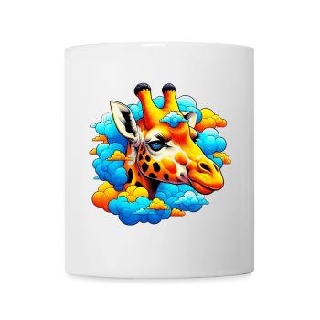 Giraffe with head in cloud clouds - Mug - white - Front