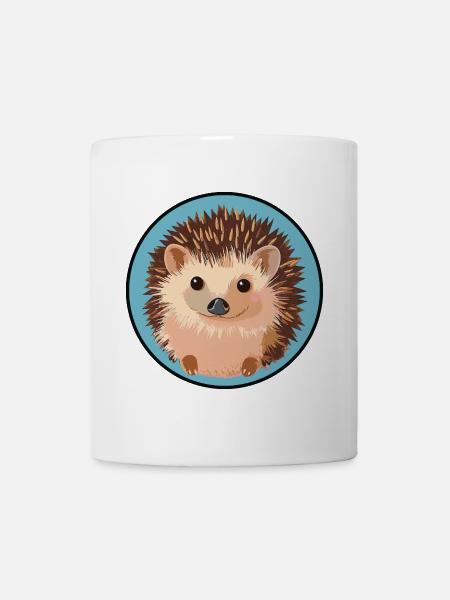 Igel Stachelschwein Herbst - Tasse - Weiß