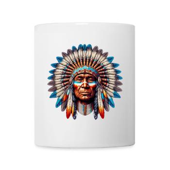 Amerikanisch, Indianer, Amerikaner - Tasse - Weiß - Vorne