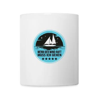 Quand le vent m’appelle, je dois aller naviguer - Mug blanc - blanc - Devant