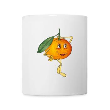 Cute Tangerine Cute Comic Style Fruit Fruit - Mug - white - Front
