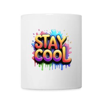 Restez cool texte 3d - Mug blanc - blanc - Devant