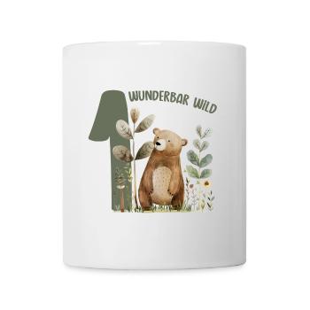 Wunderbar Wild Bärwald Illustration - Tasse - Weiß - Vorne
