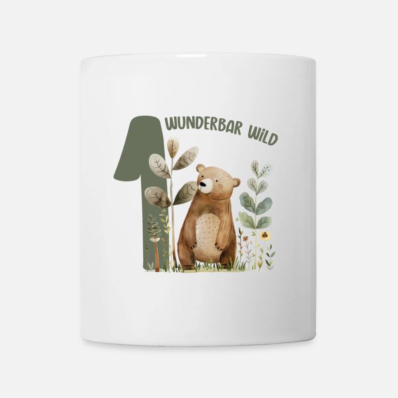 Wunderbar Wild Bärwald Illustration - Tasse - Weiß