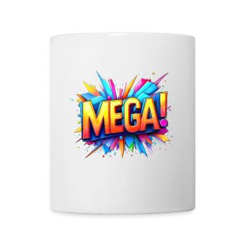 mega 3d Text colorful - Tasse - Weiß - Vorne