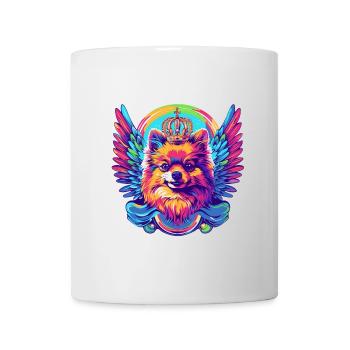 Pomeranian Dog Head Portrait Colorful - Mug - white - Front