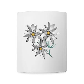 Snow white edelweiss flower print - Mug - white - Front