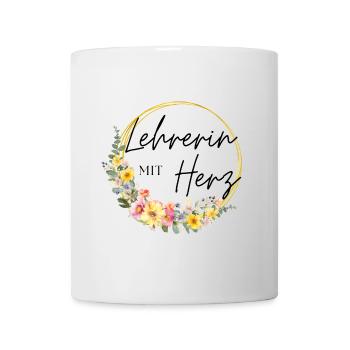 Lehrerin mit Herz! Personalisierbares Design - Tasse - Weiß - Vorne
