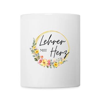 Lehrer mit Herz! Personalisierbares Design - Tasse - Weiß - Vorne