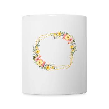 Floral, coloré, géométrique, personnalisable - Mug blanc - blanc - Devant