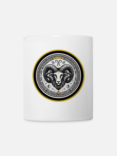 Widder Zodiac Sternzeichen Widder Ornament - Tasse - Weiß