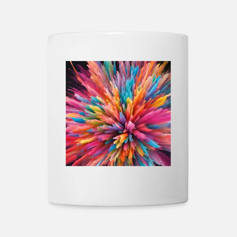 Farbexplosion - Tasse - Weiß