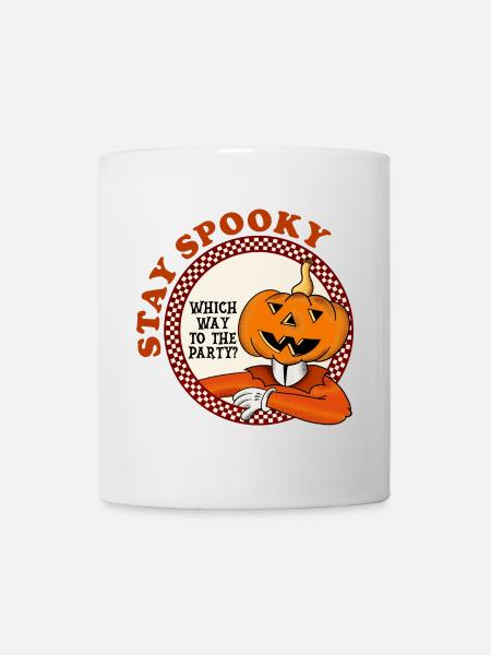 Halloween stay spooky Kürbiskopf vintage Party - Tasse - Weiß
