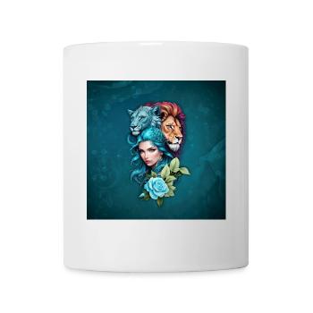 Schöner Frauenkopf mit ausdrucksstarken Augen - Tasse - Weiß - Vorne