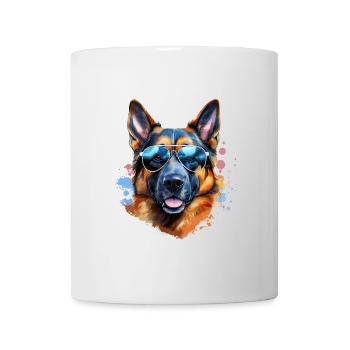 German Shepherd with sunglasses - Mug - white - Front