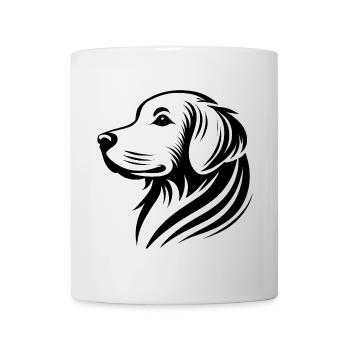 Golden Retriever Kopf Silhouette minimalistisches - Tasse - Weiß - Vorne
