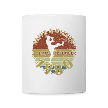 44. Geburtstag Alive and kickin since 11/1980 - Tasse - Weiß - Vorne