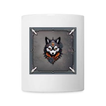 Majestätischer Wolfskopf, - Tasse - Weiß - Vorne