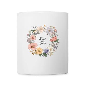 Couronne florale Bloom with Grace - Mug blanc - blanc - Devant