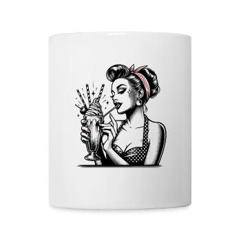 Rockabilly Milkshake Pin Up Fille Cadeau - Mug blanc - blanc - Devant