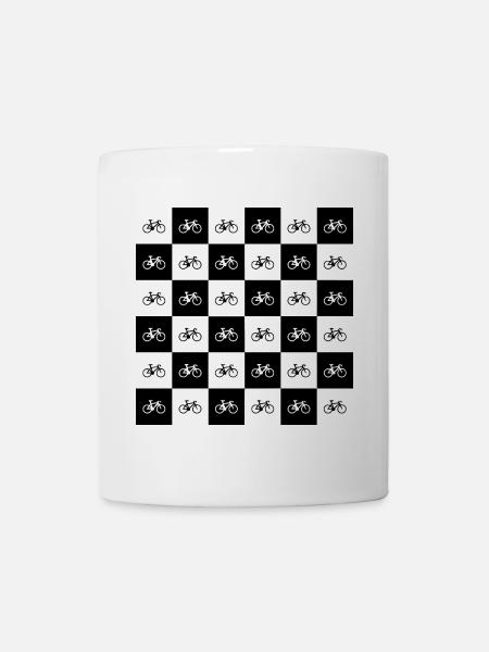 Geometrisches Fahrradmuster-Design - Tasse - Weiß
