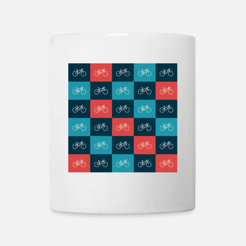 Vibrant Bicycle Pattern Artwork - Mug - white