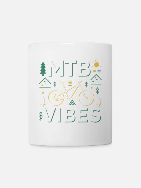 Mountainbike Vibes Illustration - Tasse - Weiß