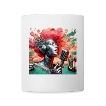 Vintage Sänger Musik - Tasse - Weiß - Vorne