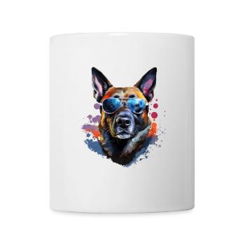 Malinois with sunglasses - Mug - white - Front