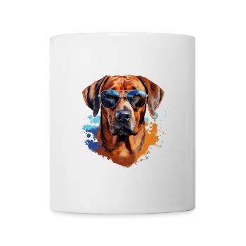 Rhodesian Ridgeback avec lunettes de soleil - Mug blanc - blanc - Devant