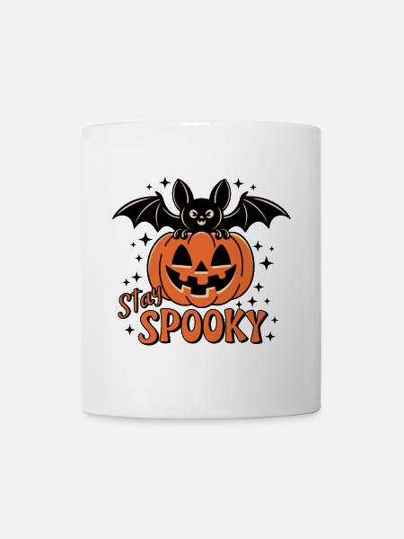 Stay Spooky Halloween Kürbis Fledermaus - Tasse - Weiß