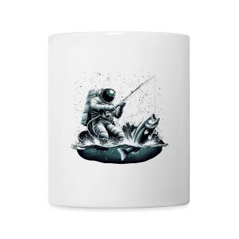 Astronaute Pêche Pêcheur Poisson Cadeau - Mug blanc - blanc - Devant