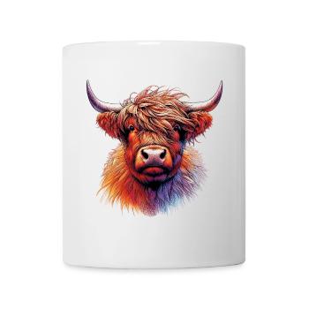 Schottische Hochlandkuh - Tasse - Weiß - Vorne