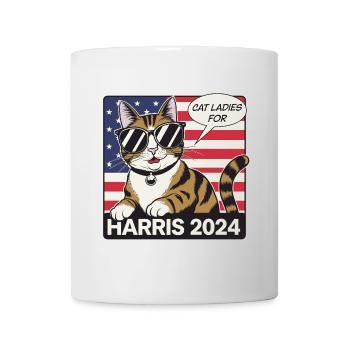Cat Ladies For Harris 2024 USA Amerika - Tasse - Weiß - Vorne