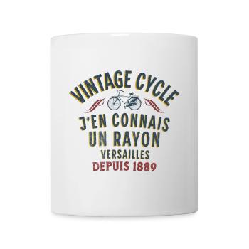 Vintage-Zyklus j weiß viel darüber - Tasse - Weiß - Vorne