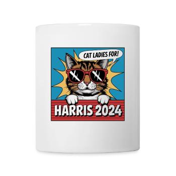 Cat Ladies For Kamala Harris 2024 USA Amerika - Tasse - Weiß - Vorne