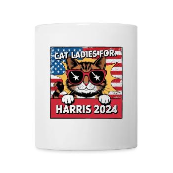Cat Ladies For Kamala Harris 2024 USA Amerika - Tasse - Weiß - Vorne