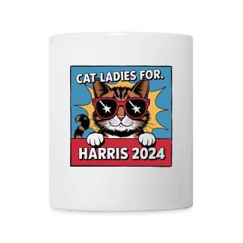 Cat Ladies For Kamala Harris 2024 USA Amerika - Tasse - Weiß - Vorne