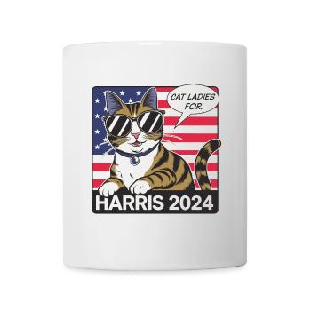 Cat Ladies For Kamala Harris 2024 USA Amerika - Tasse - Weiß - Vorne