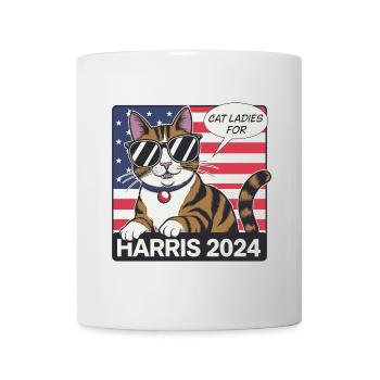 Cat Ladies For Kamala Harris 2024 USA Amerika - Tasse - Weiß - Vorne
