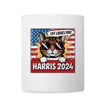 Cat Ladies For Kamala Harris 2024 USA Amerika - Tasse - Weiß - Vorne