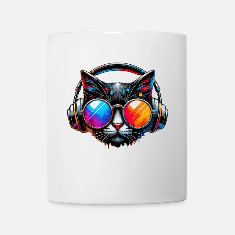 DJ Cat - Chat Disco & Fête - Mug blanc - blanc