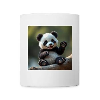 Niedlicher Panda in 3D - Tasse - Weiß - Vorne