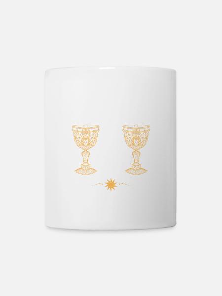 Mystic Chalice Heart Zwillingskatzen - Tasse - Weiß