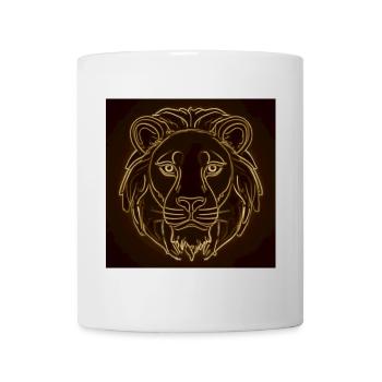 Neon Löwenkopf Linienkunst - Tasse - Weiß - Vorne