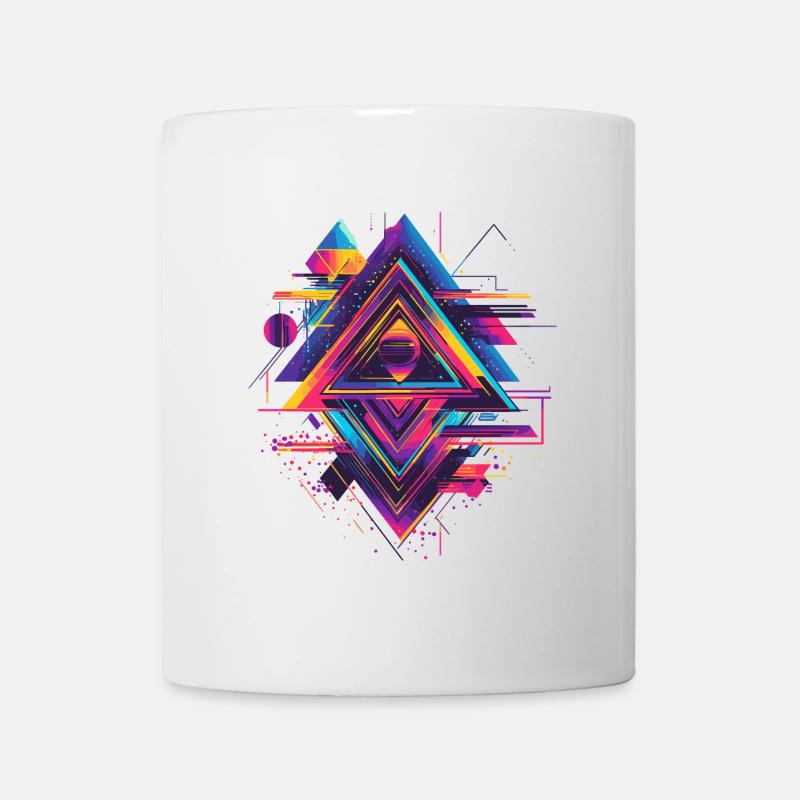 Futuriste Psychédélique Techno Trance Années 90 Années 80 - Mug blanc - blanc
