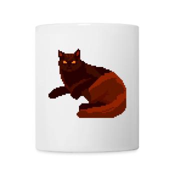 Art Pixel du Chat Nuit Rouge - Mug blanc - blanc - Devant