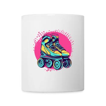 Neon Rollschuhe 90s 80s Retro Vintage - Tasse - Weiß - Vorne