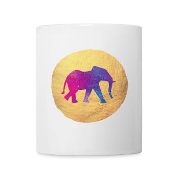 Yoga Yogi Holi Indien Gold Kreis Elefant meditate - Tasse - Weiß - Vorne